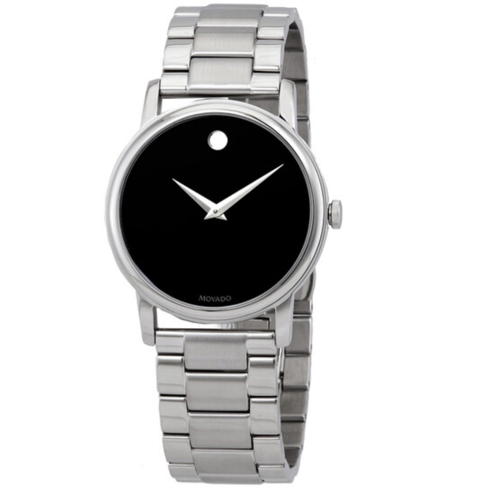 🎁⏱️ NWT Movado Museum Classic Men's Watch | Black Dial |Stainless Steel - NEW